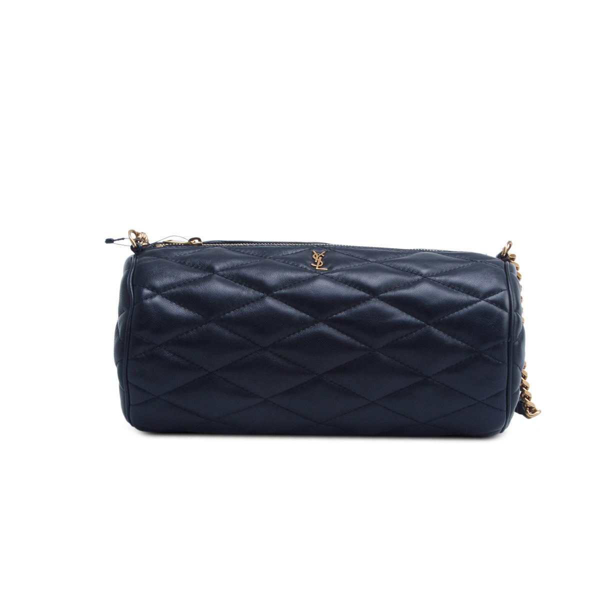 Saint Laurent 2022 Black Quilted Lambskin Leather Small Sade Tube Bag w/ Box