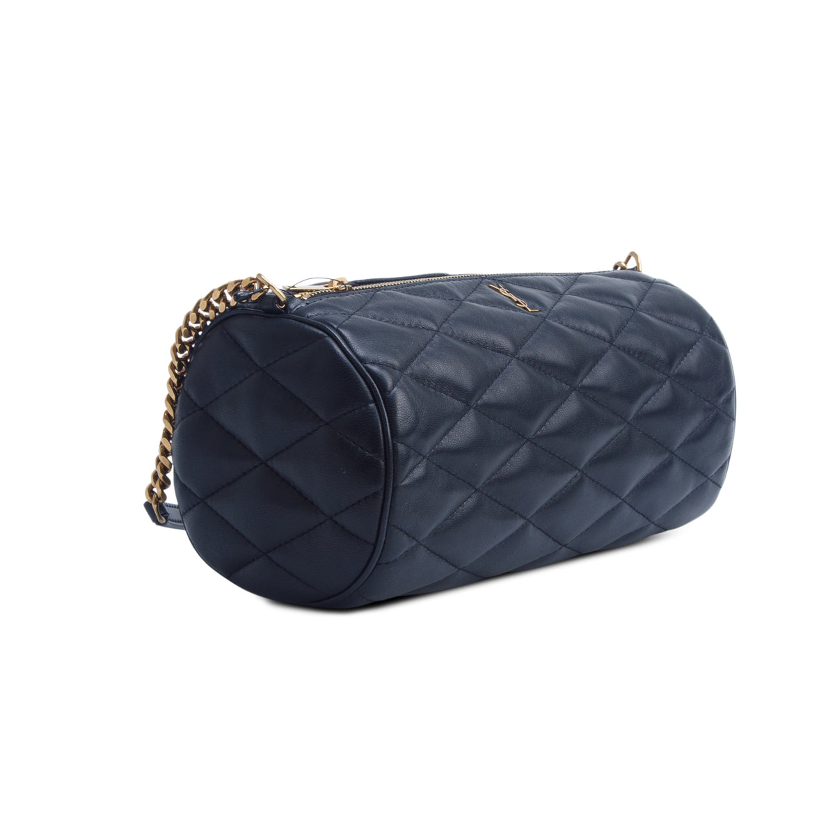 Saint Laurent 2022 Black Quilted Lambskin Leather Small Sade Tube Bag w/ Box