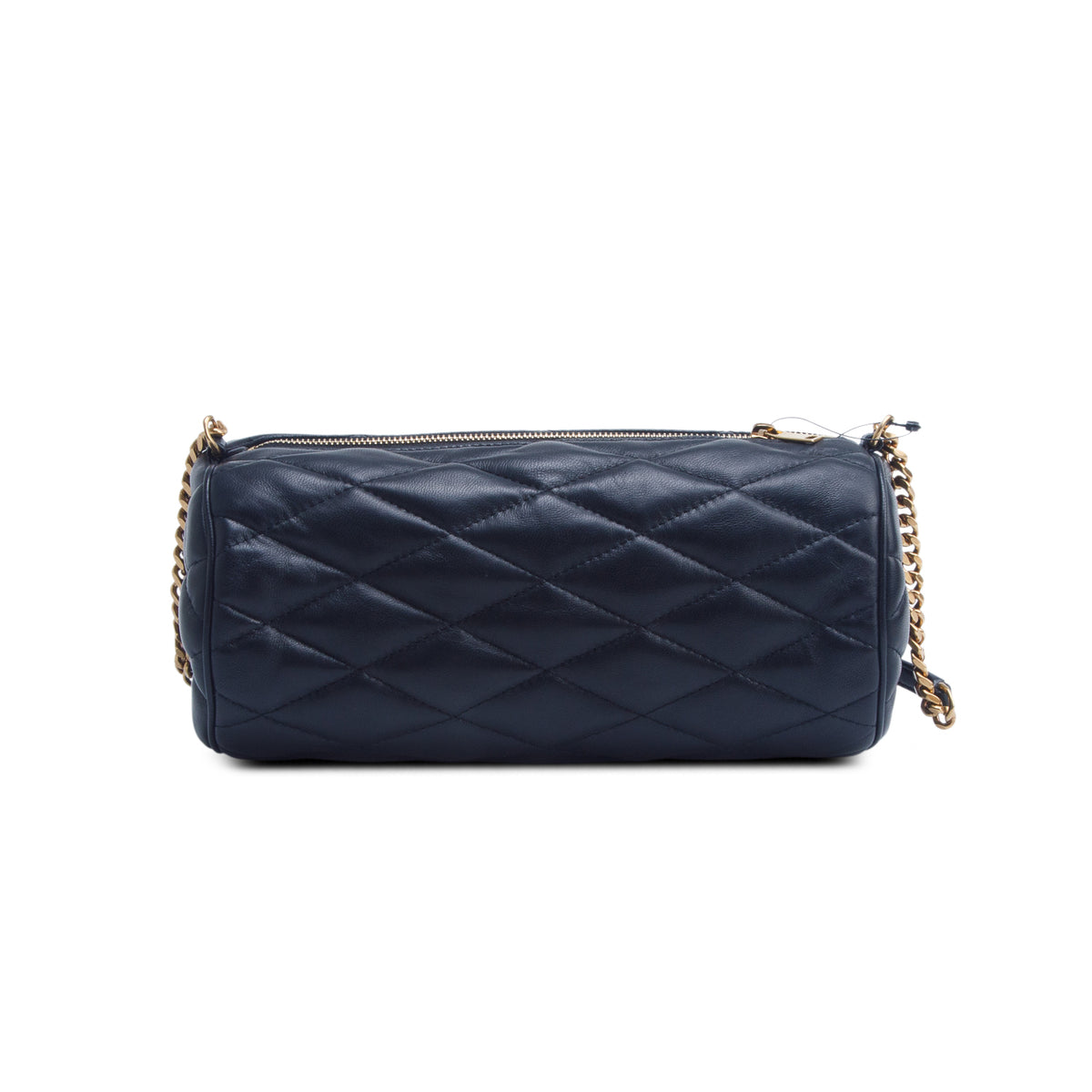 Saint Laurent 2022 Black Quilted Lambskin Leather Small Sade Tube Bag w/ Box
