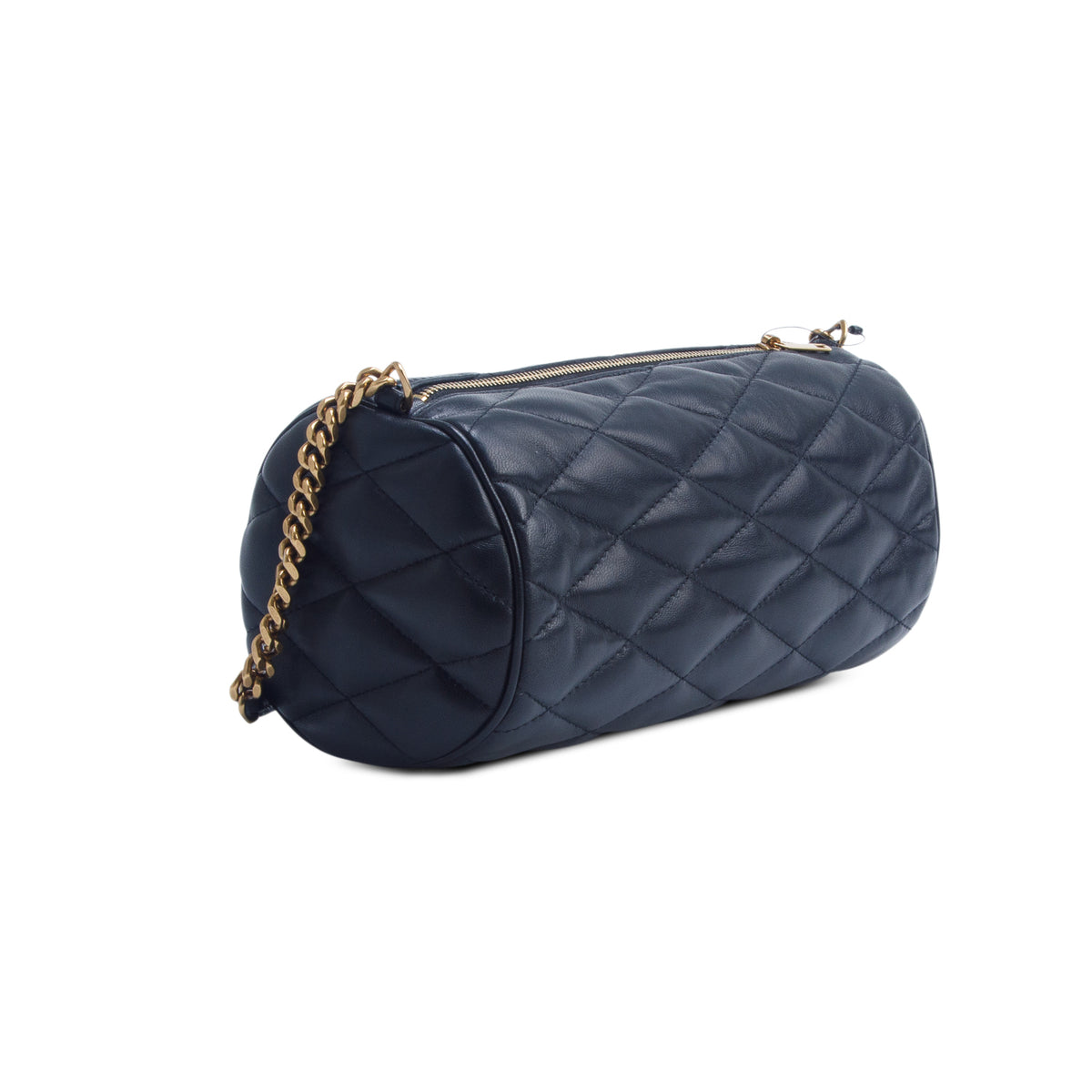 Saint Laurent 2022 Black Quilted Lambskin Leather Small Sade Tube Bag w/ Box