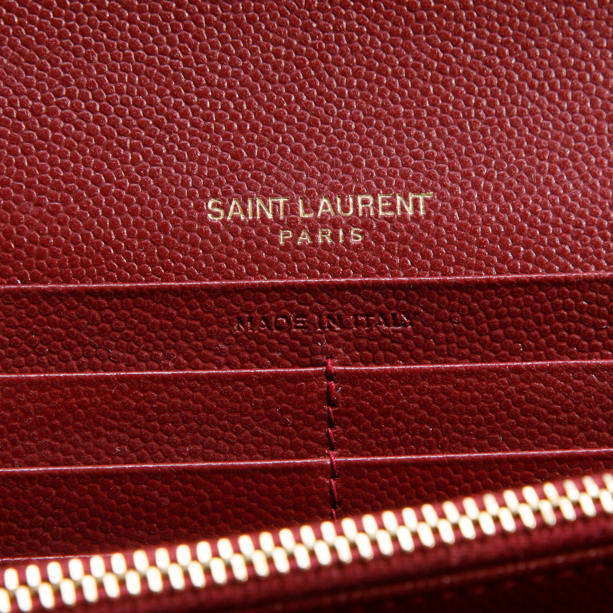 Saint Laurent 2020 Red Grain de Poudre Cassandre Large Flap Wallet w/ Box