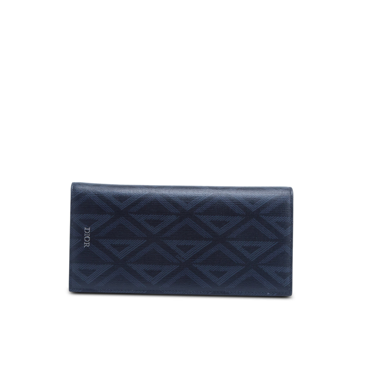 Christian Dior 2023 Black Canvas CD Diamond Long Bifold Wallet