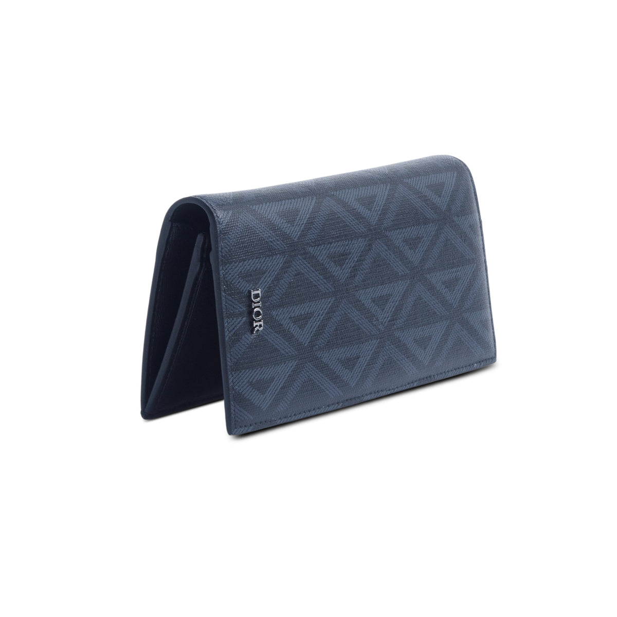 Christian Dior 2023 Black Canvas CD Diamond Long Bifold Wallet