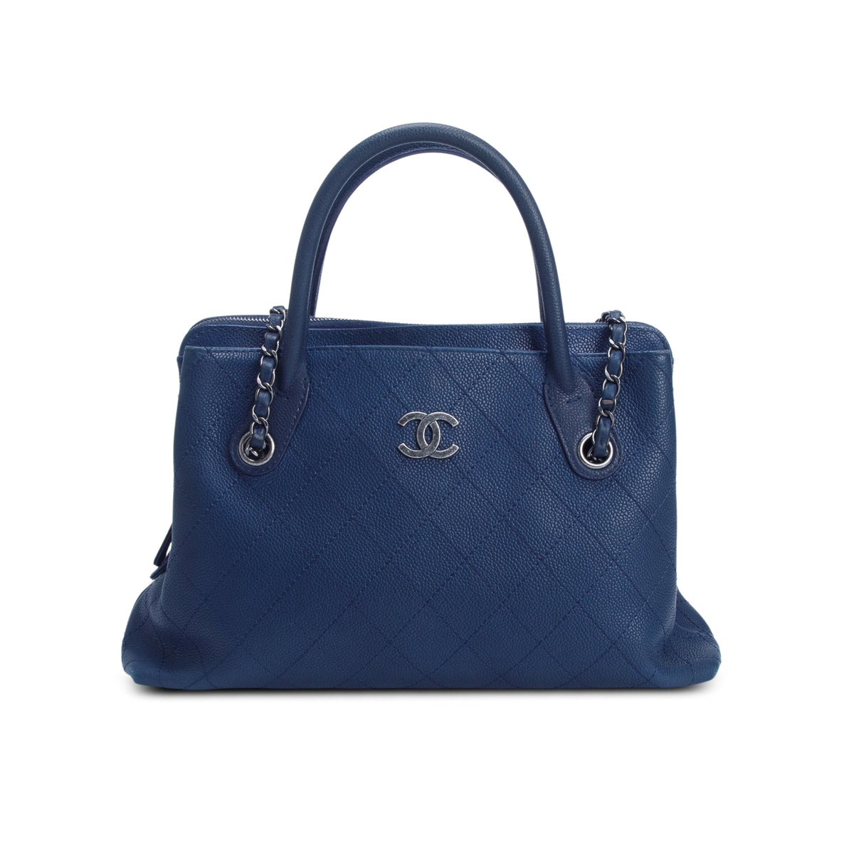 Chanel Blue Grained Vegetal Calfskin Urban Shopping Tote w / Authenticity Card
