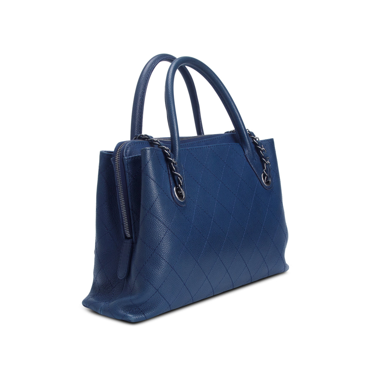 Chanel Blue Grained Vegetal Calfskin Urban Shopping Tote w / Authenticity Card