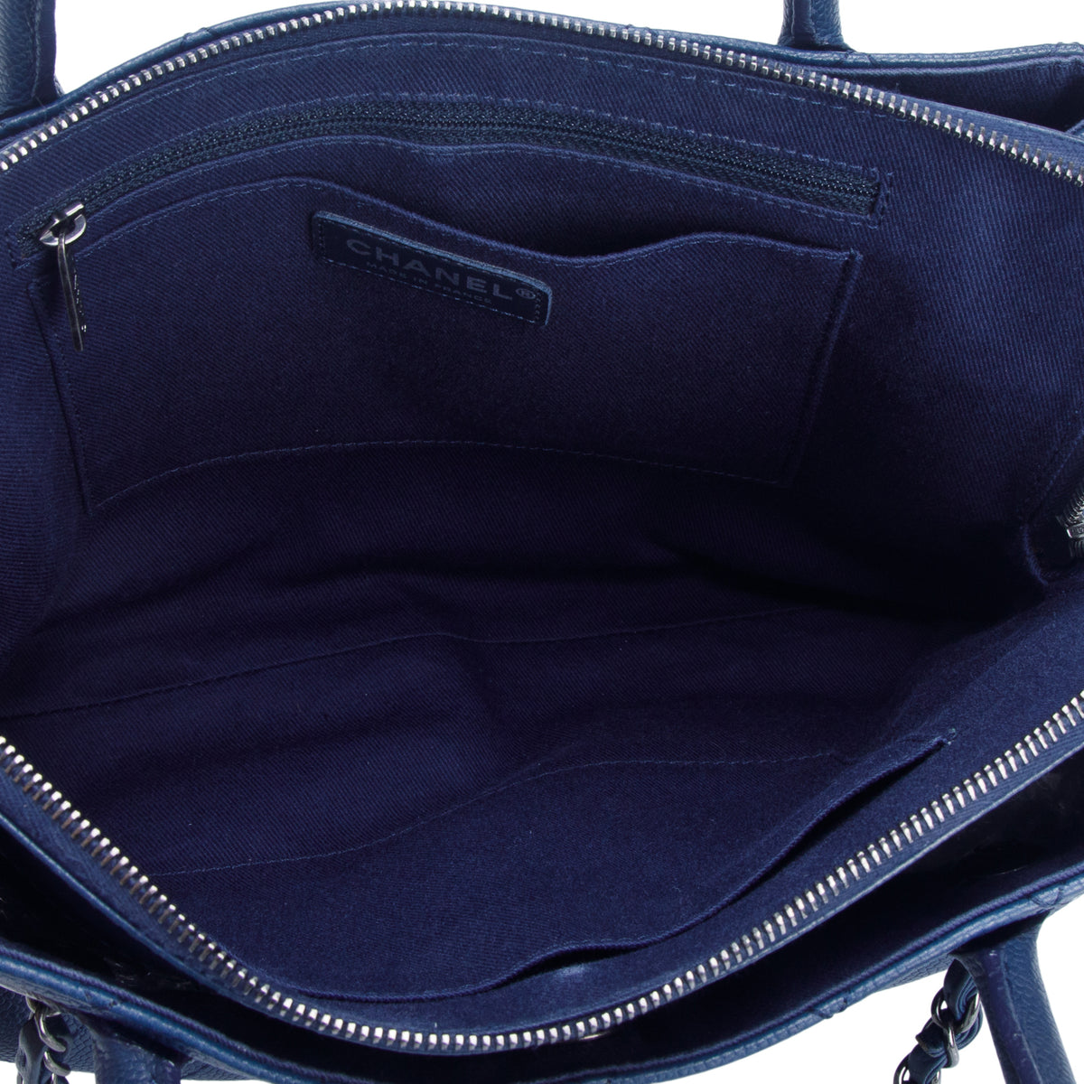 Chanel Blue Grained Vegetal Calfskin Urban Shopping Tote w / Authenticity Card