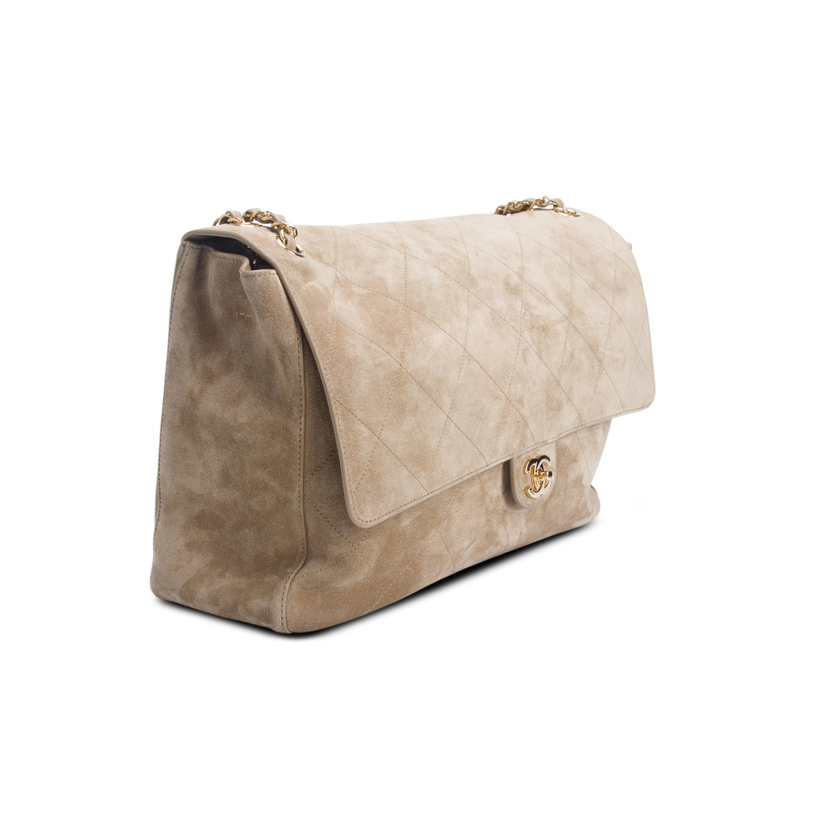Chanel Beige Suede Souplissimo Maxi Flap