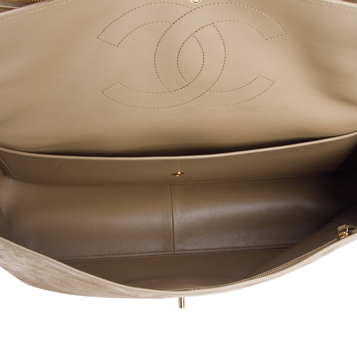 Chanel Beige Suede Souplissimo Maxi Flap