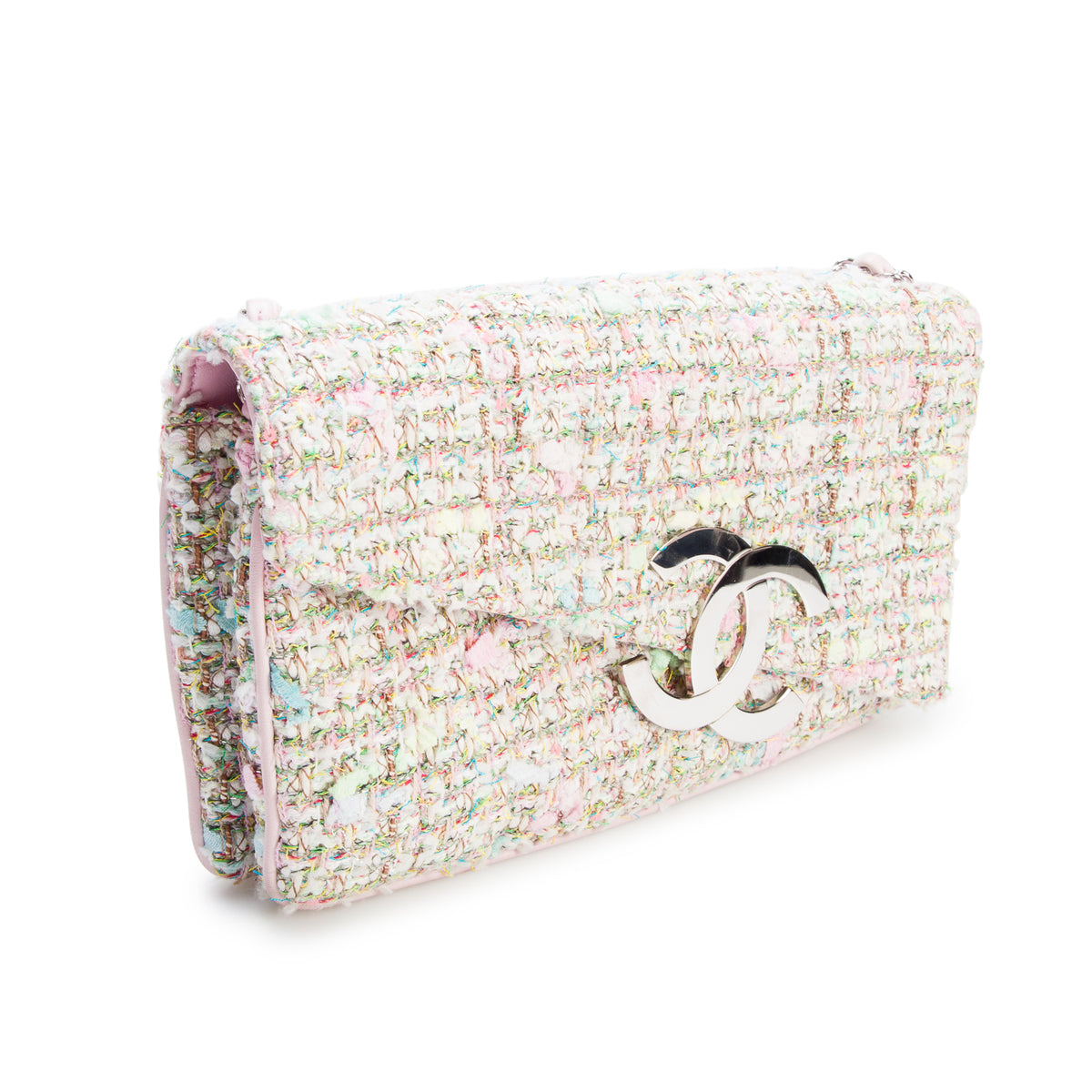 Chanel Multicolor Tweed Diagonal Flap w/ Box & Authenticity Card