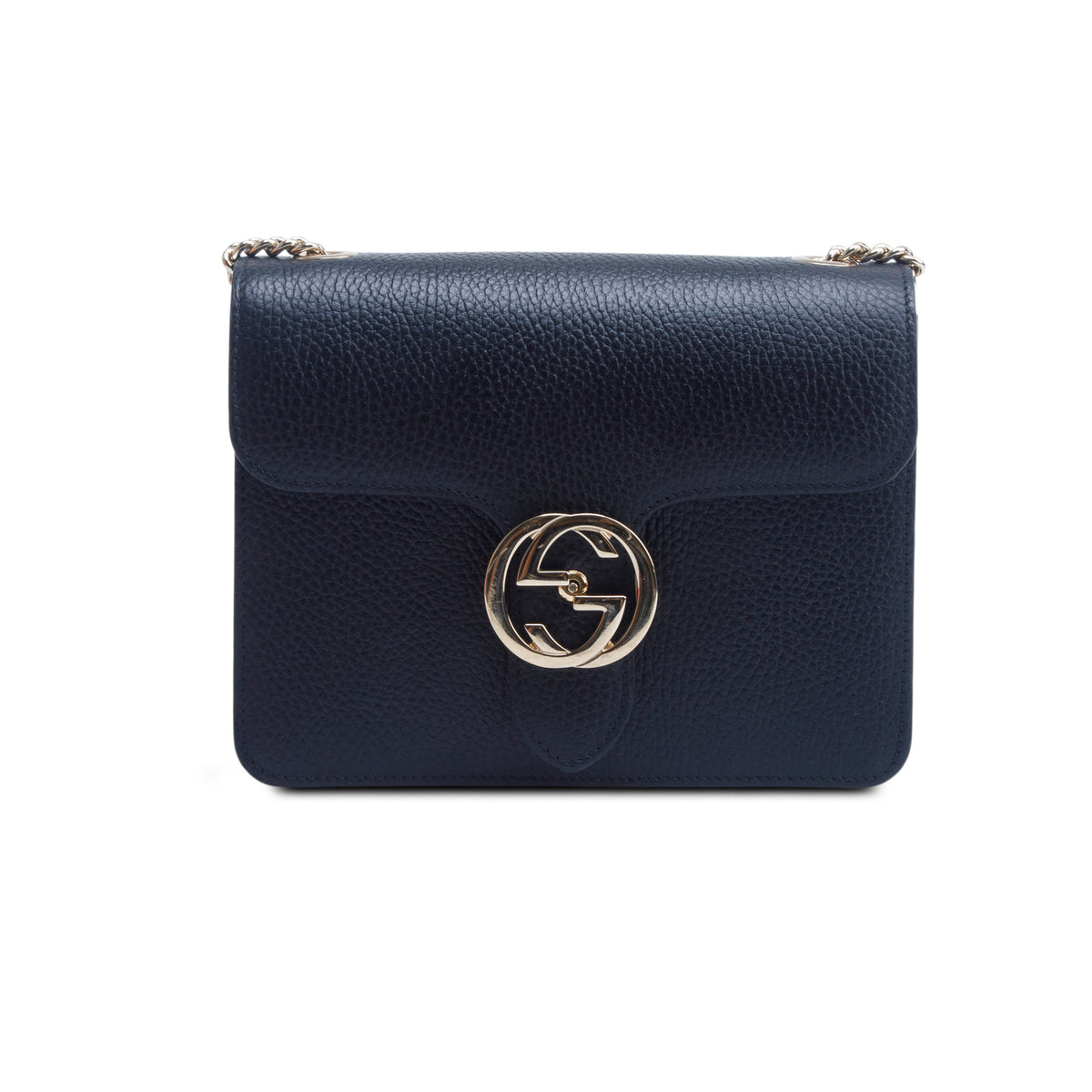 Gucci Black Dollar Calfskin Small Interlocking G Shoulder Bag w/ Box