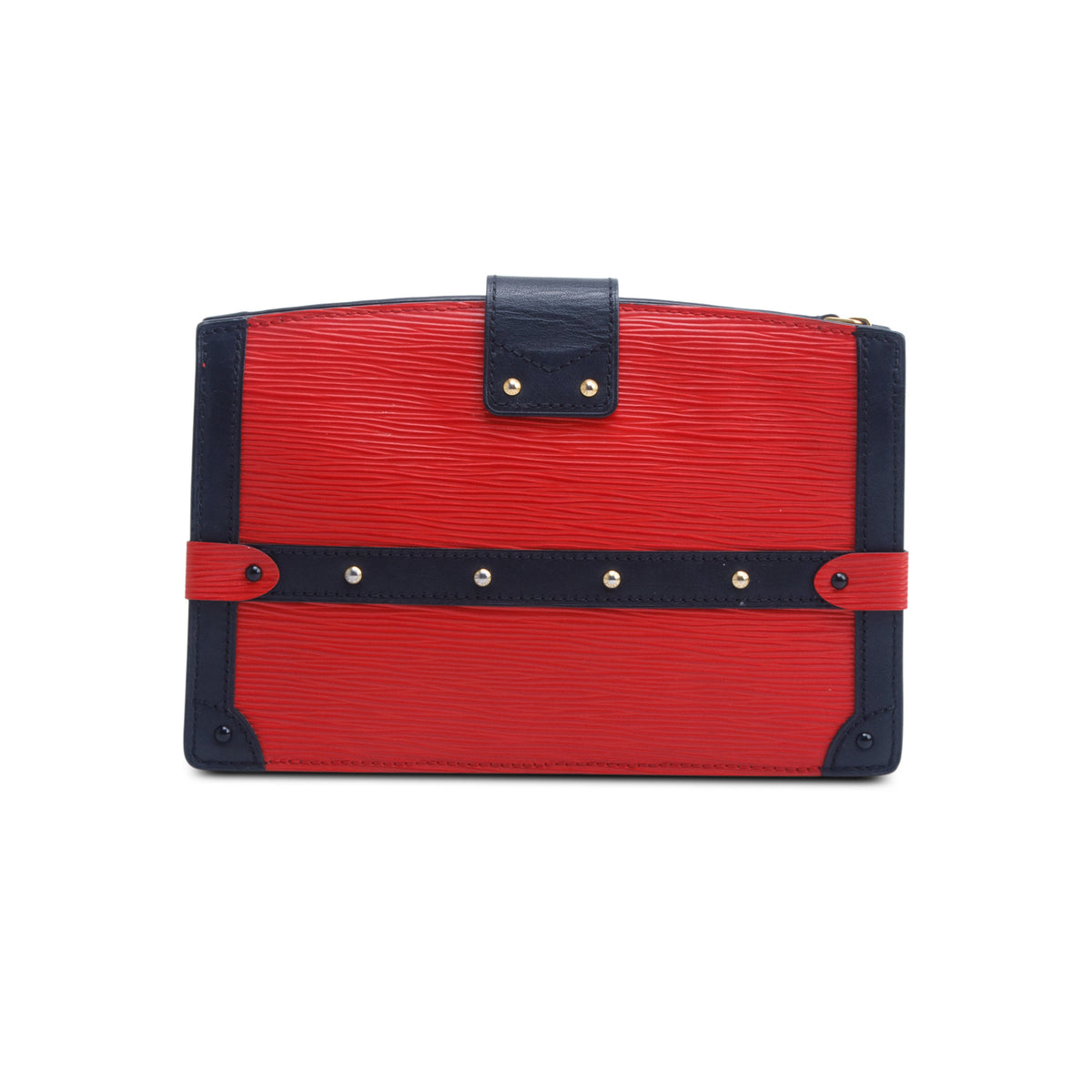 Louis Vuitton Red Epi Leather Trunk Clutch w/ Strap
