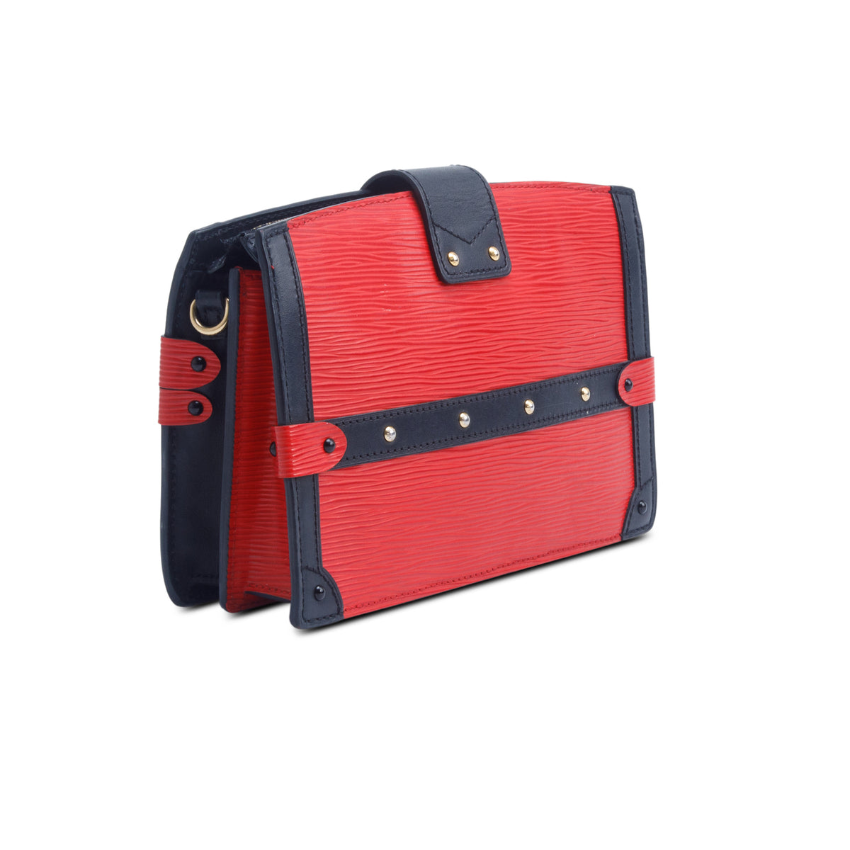 Louis Vuitton Red Epi Leather Trunk Clutch w/ Strap