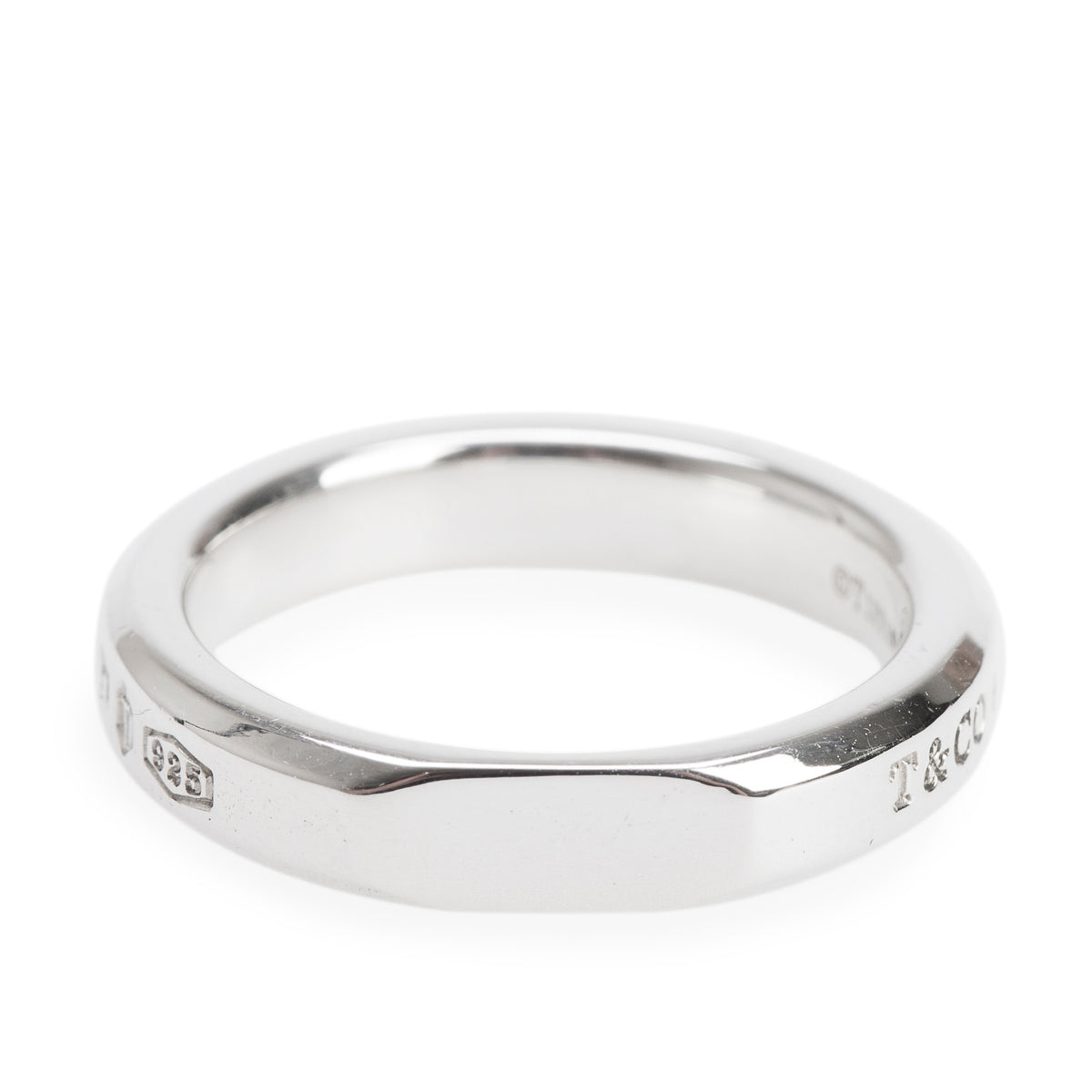 Tiffany & Co. Sterling Silver 1837 Makers Slice Ring, Size 7.5