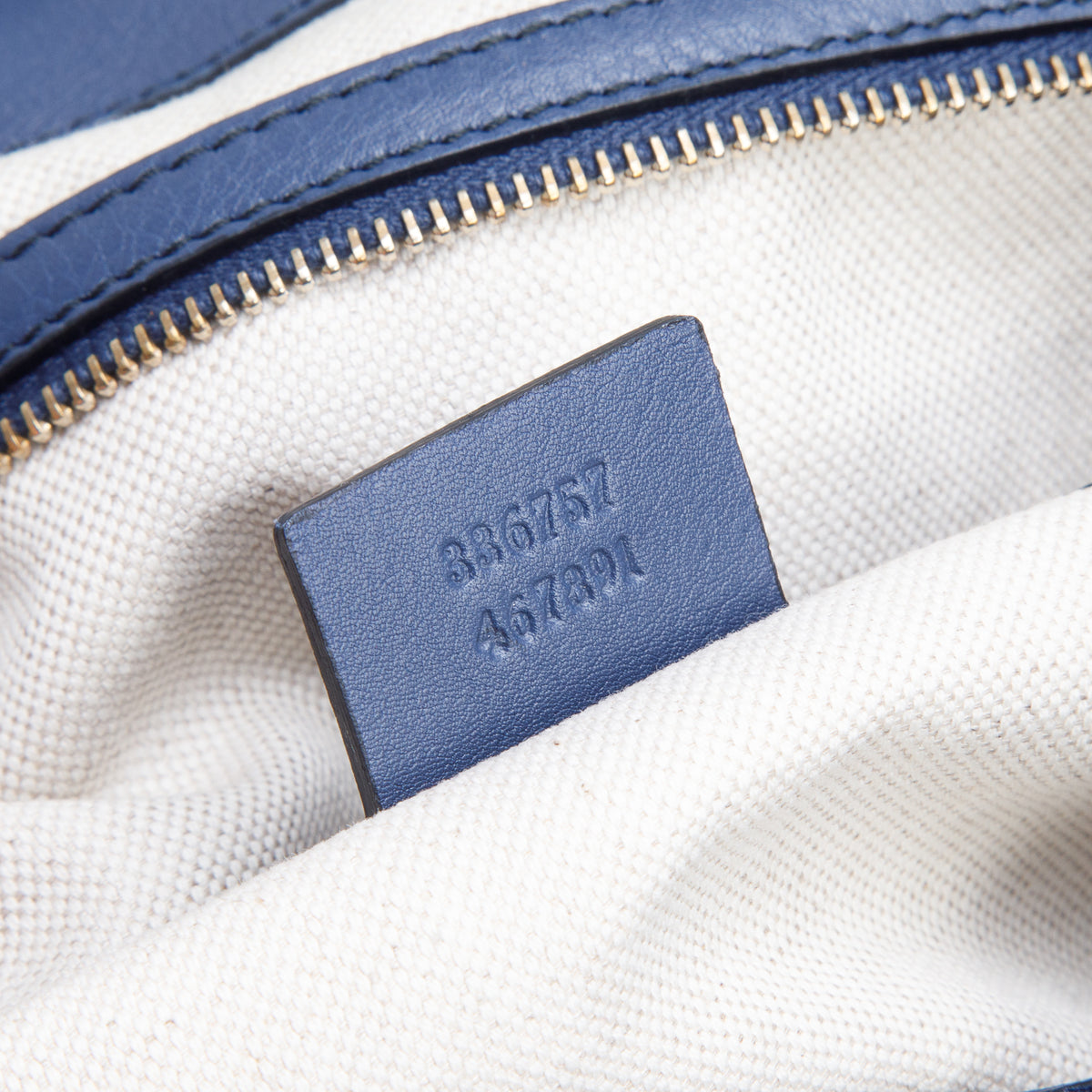 Gucci Blue Signature Leather Large Emily Chain Flap Shoulder Bag