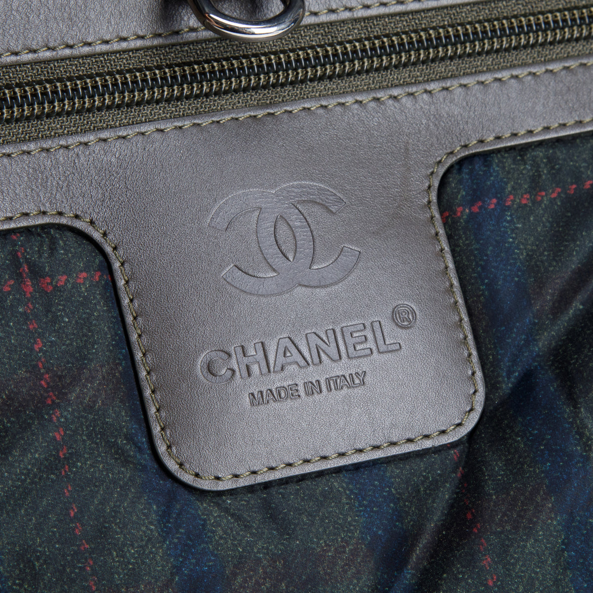 Chanel Green Plaid Nylon Small Coco Cocoon Reversible Tote w/ Authenticity Card