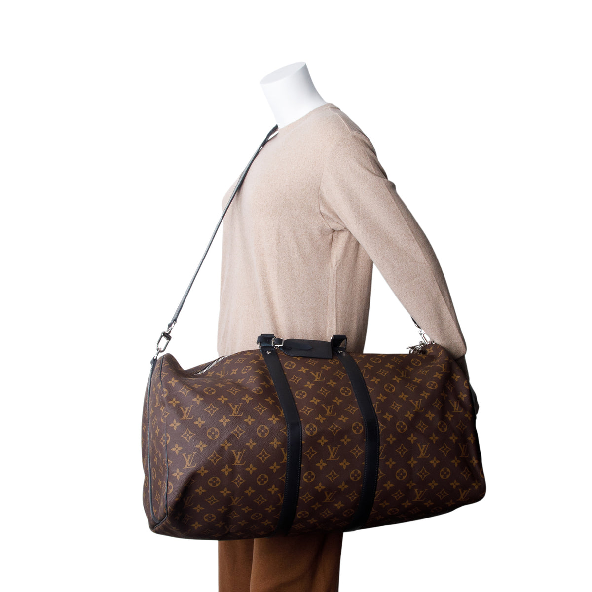 Louis Vuitton Monogram Macassar Keepall Bandouliere 55 w/ Strap