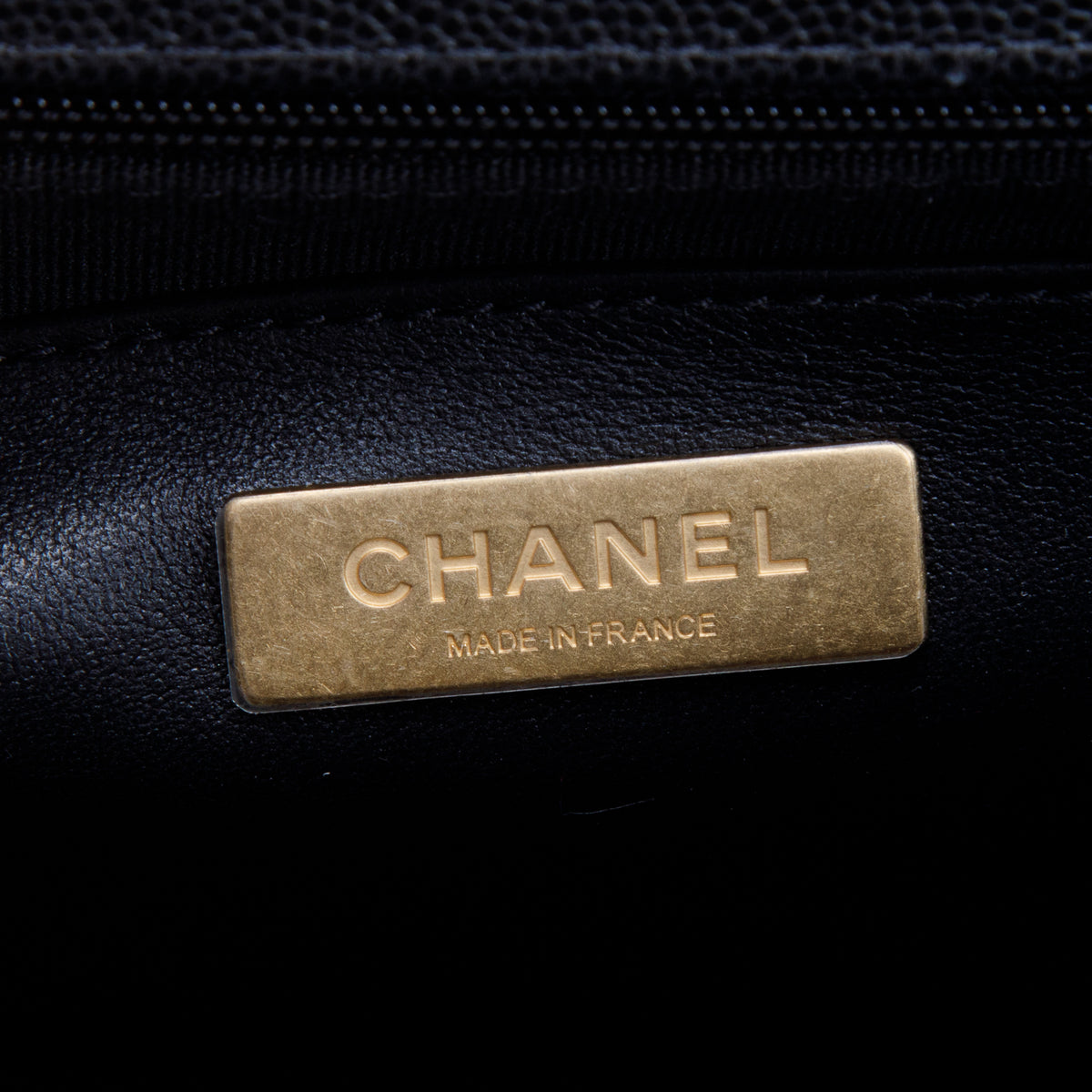 Chanel Black Caviar Quilted School Memory Small Top Handle Flap