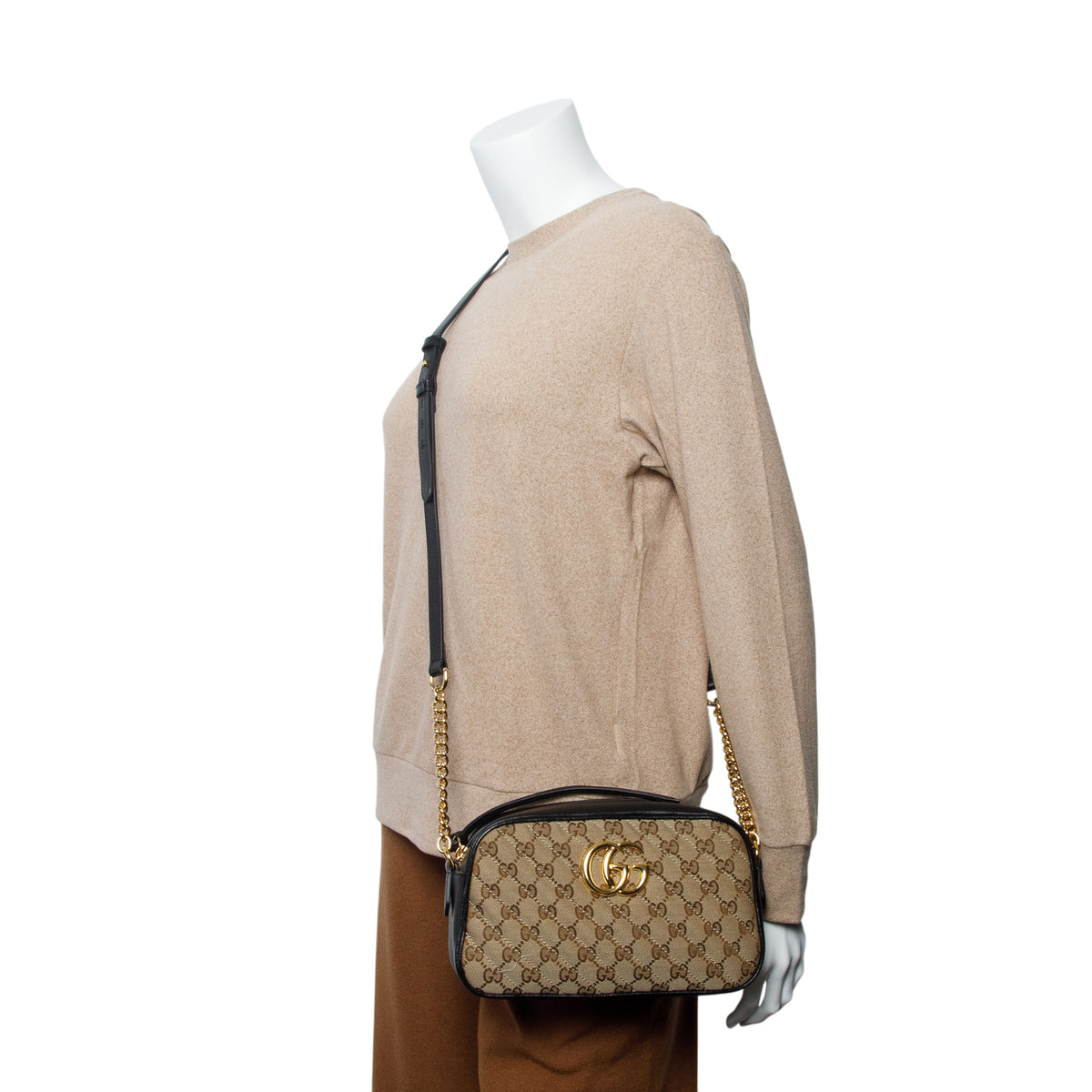 Gucci GG Canvas Marmont Matelasse Small Shoulder Bag