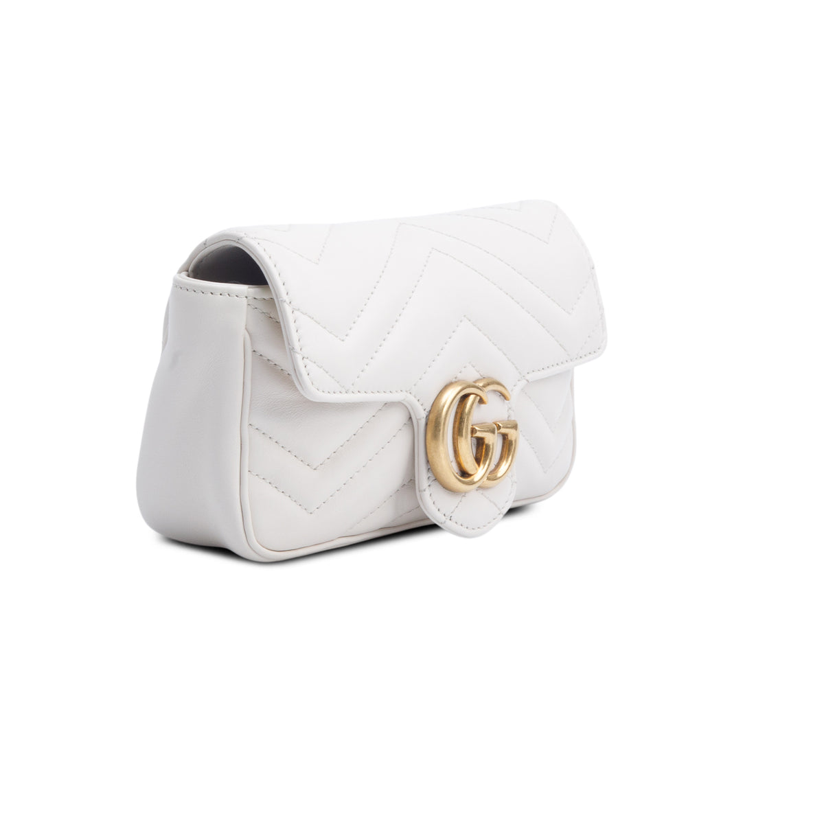 Gucci Cream GG Marmont Matelasse Leather Super Mini Bag