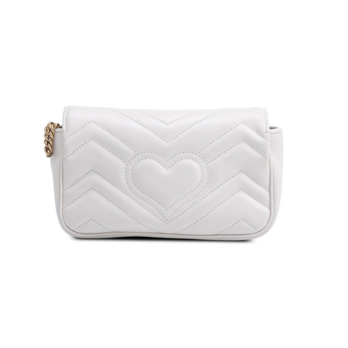 Gucci Cream GG Marmont Matelasse Leather Super Mini Bag