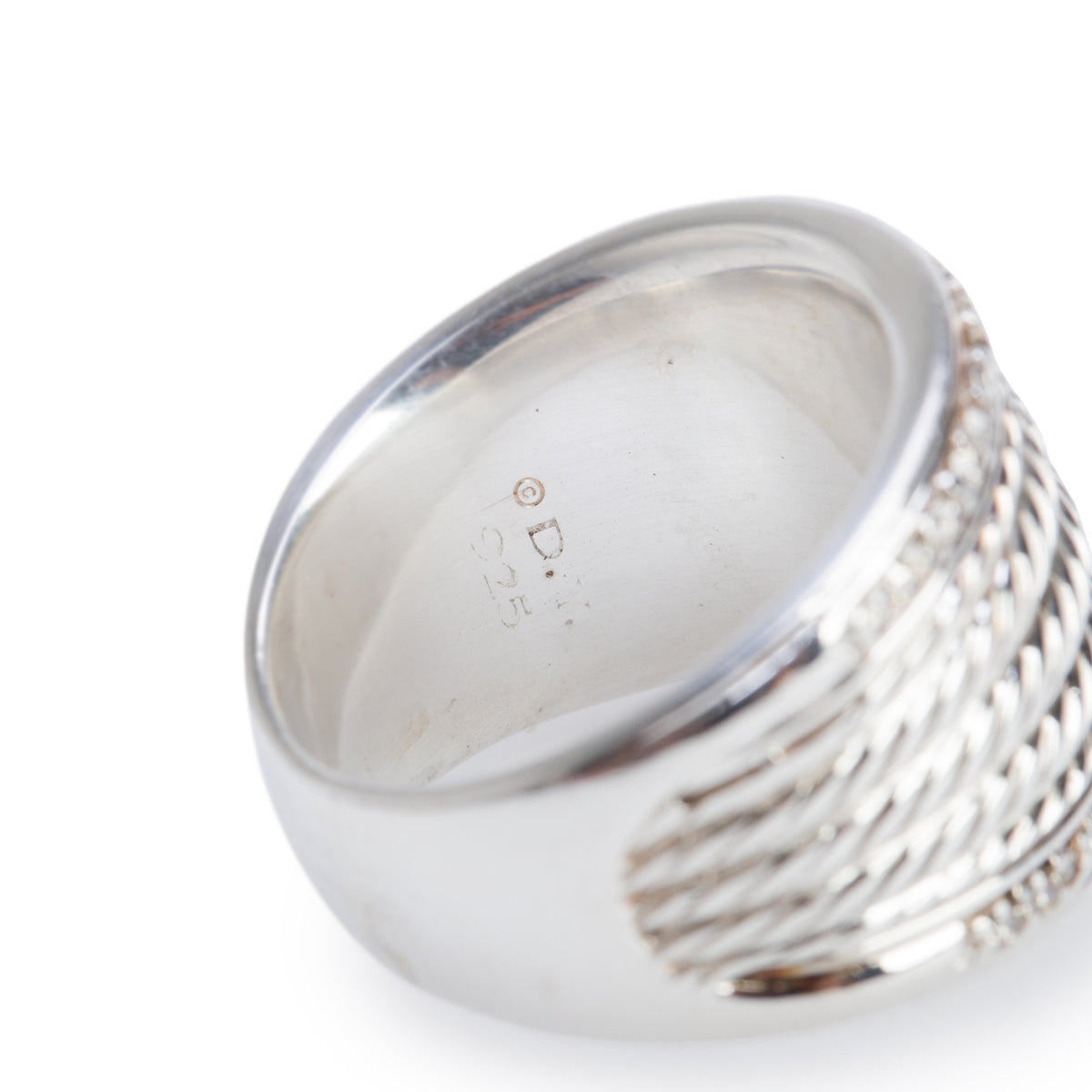 David Yurman Sterling Silver Diamond Wheaton Band Ring, Size 7.75