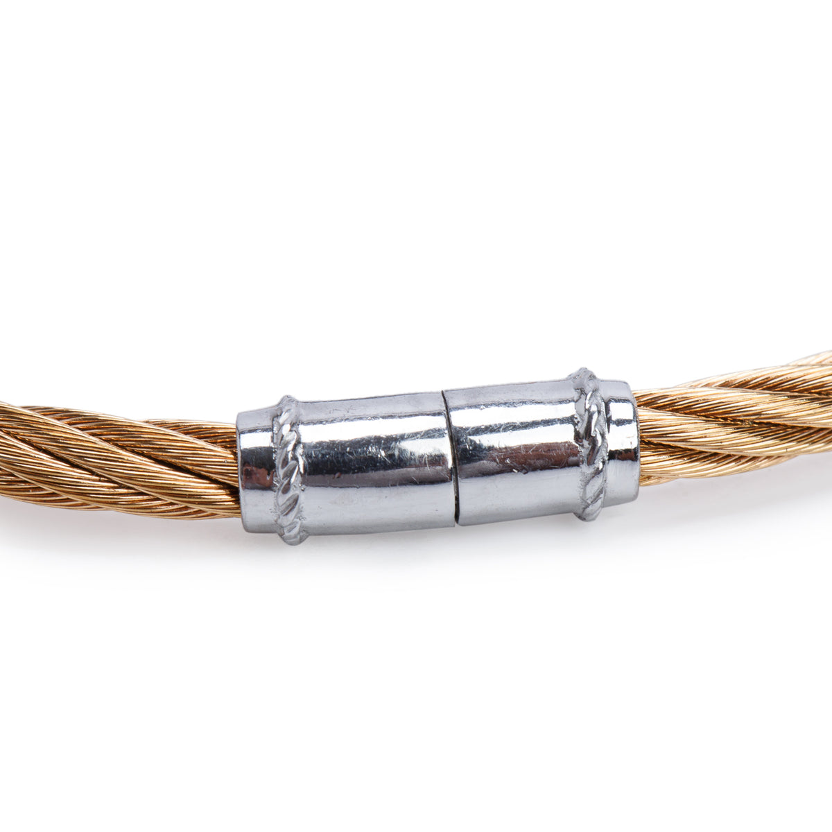 Charriol Gold Plated Stainless Steel & 18k White Gold Diamond Three-Station Cable Bracelet