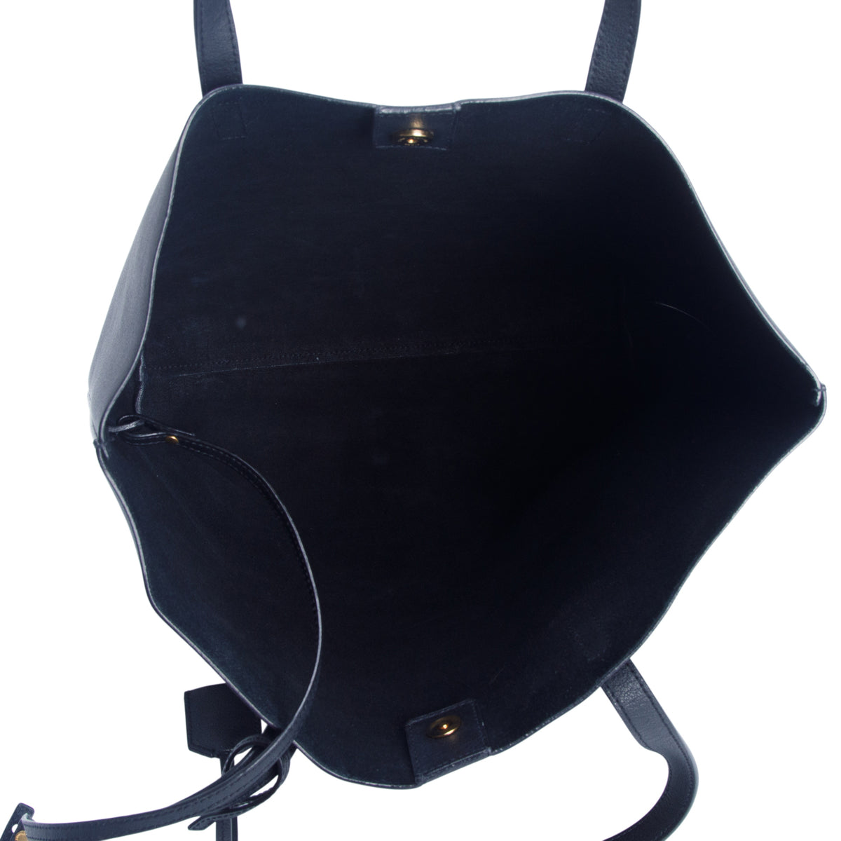 Saint Laurent Black Calfskin North-South Shopping Tote w/ Pouch