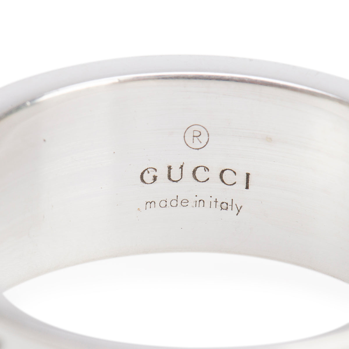 Gucci Sterling Silver Wide 9 MM Ghost Ring, Size 22 9.75