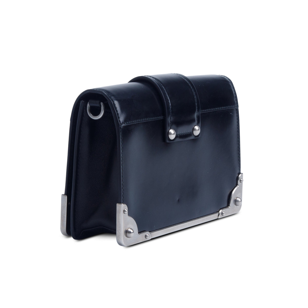 Prada Black Spazzolato Calfskin Cahier Bag w/ Straps