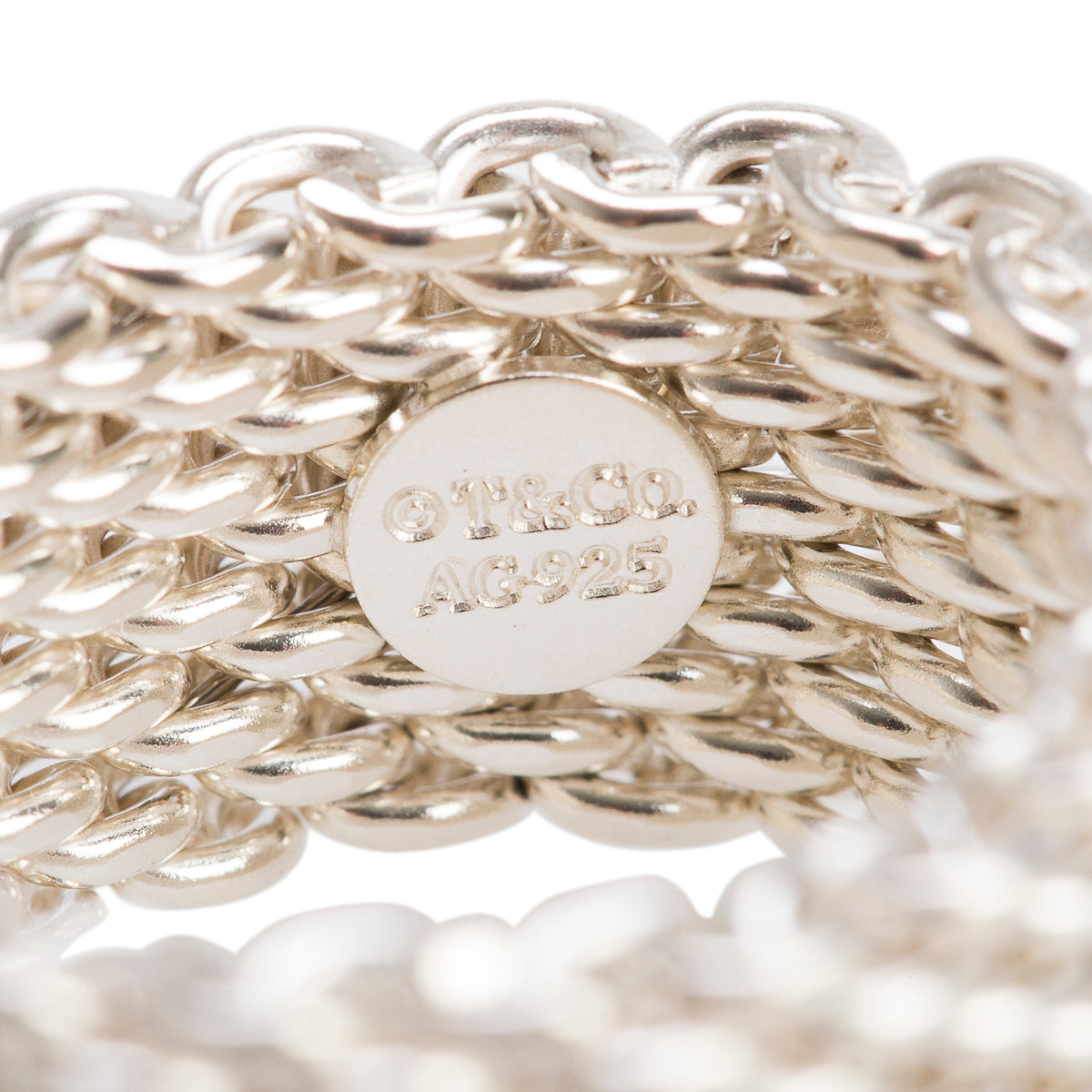 Tiffany & Co. Sterling Silver Somerset Mesh Ring, Size 7