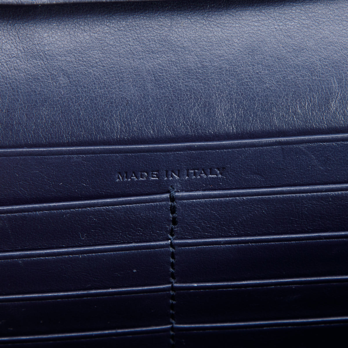 Saint Laurent Navy Croc Embossed Classic Cassandre Chain Wallet