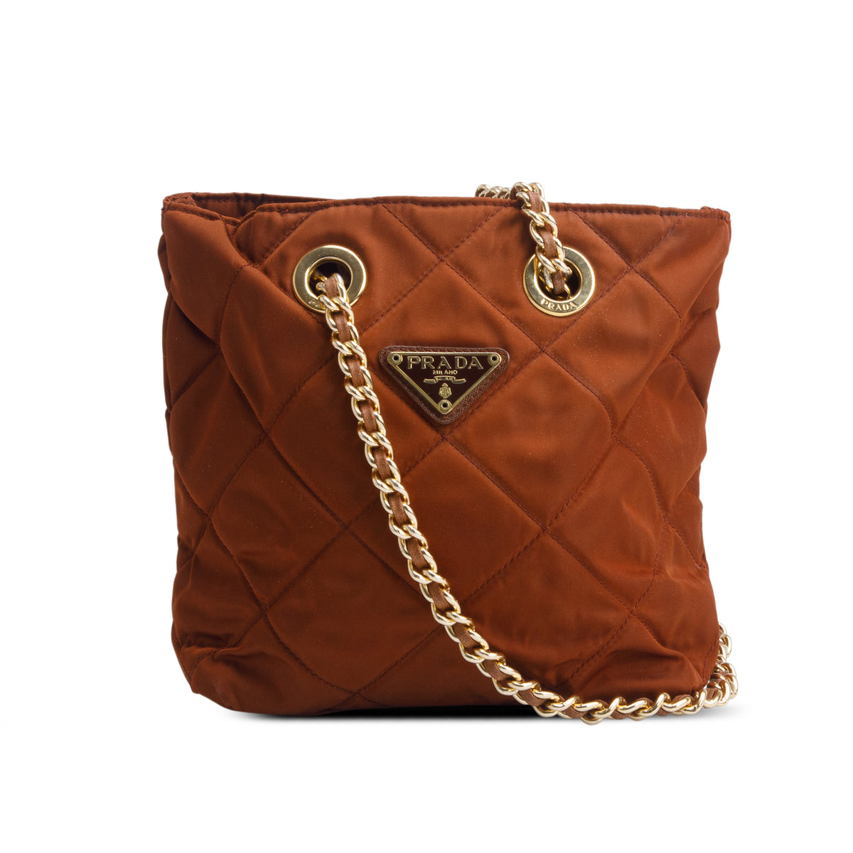 Prada Brown Tessuto Impuntu Quilted Tote w/ Authenticity Card