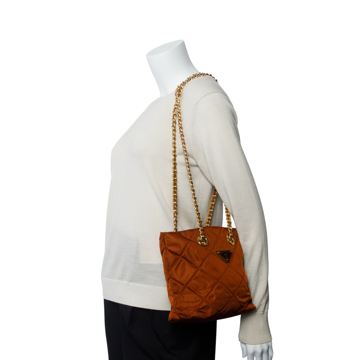 Prada Brown Tessuto Impuntu Quilted Tote w/ Authenticity Card