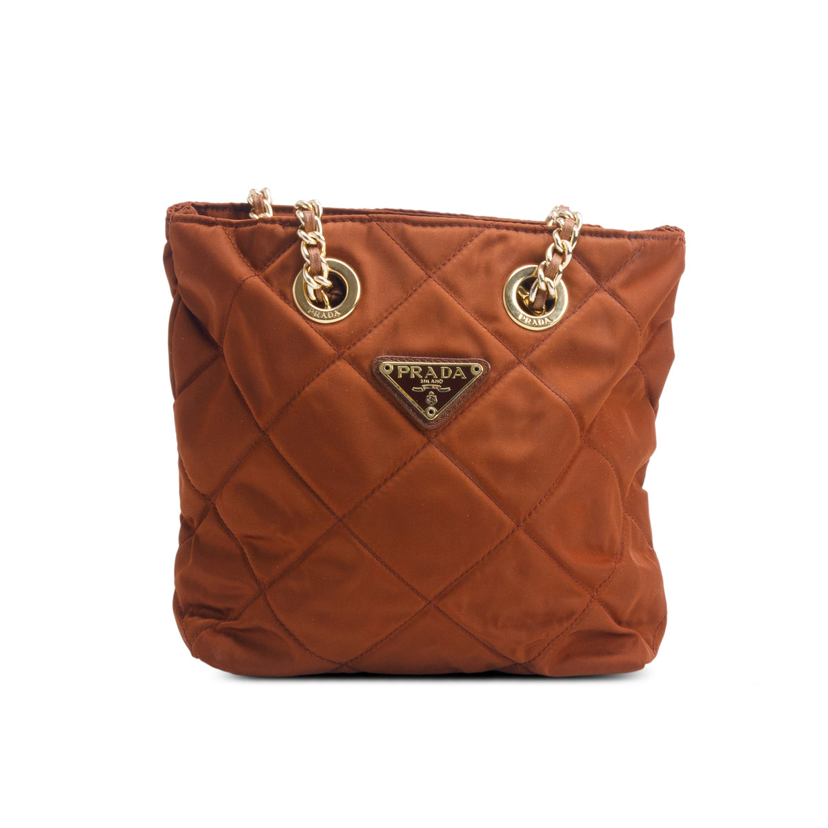 Prada Brown Tessuto Impuntu Quilted Tote w/ Authenticity Card