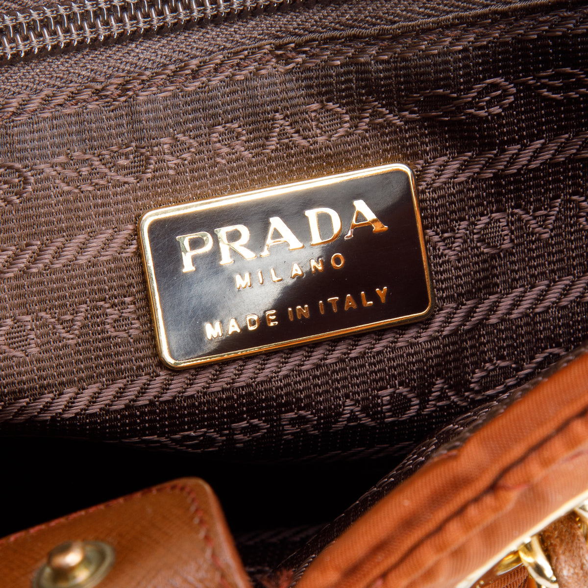 Prada Brown Tessuto Impuntu Quilted Tote w/ Authenticity Card