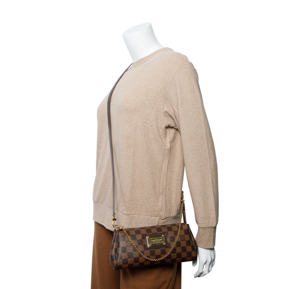 Louis Vuitton Damier Ebene Eva Clutch w/ Straps