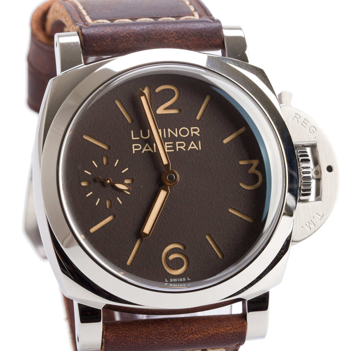 Panerai 2026 Stainless Steel Luminor 44 MM Manual Watch Brown Dial PAM01731 w/ Box & Papers
