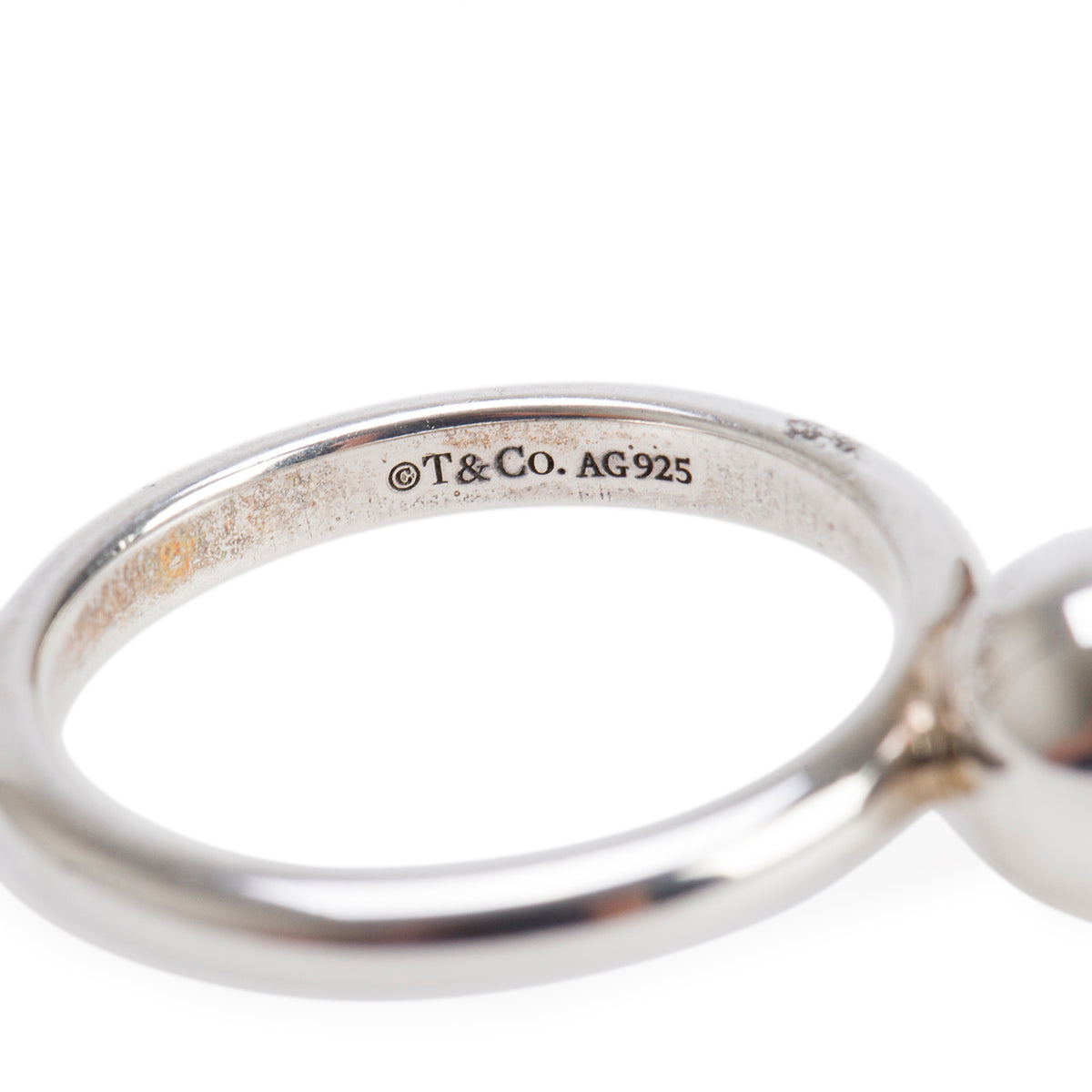 Tiffany & Co. Sterling Silver HardWear 7.5 MM Ball Ring, Size 6.25