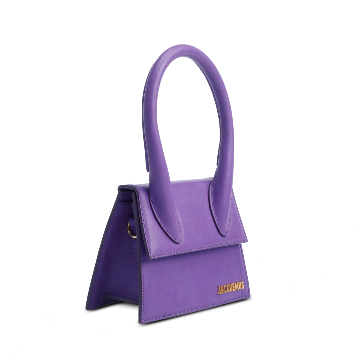 Jacquemus Purple Medium Signature Leather Le Chiquito Handle Bag w/ Strap