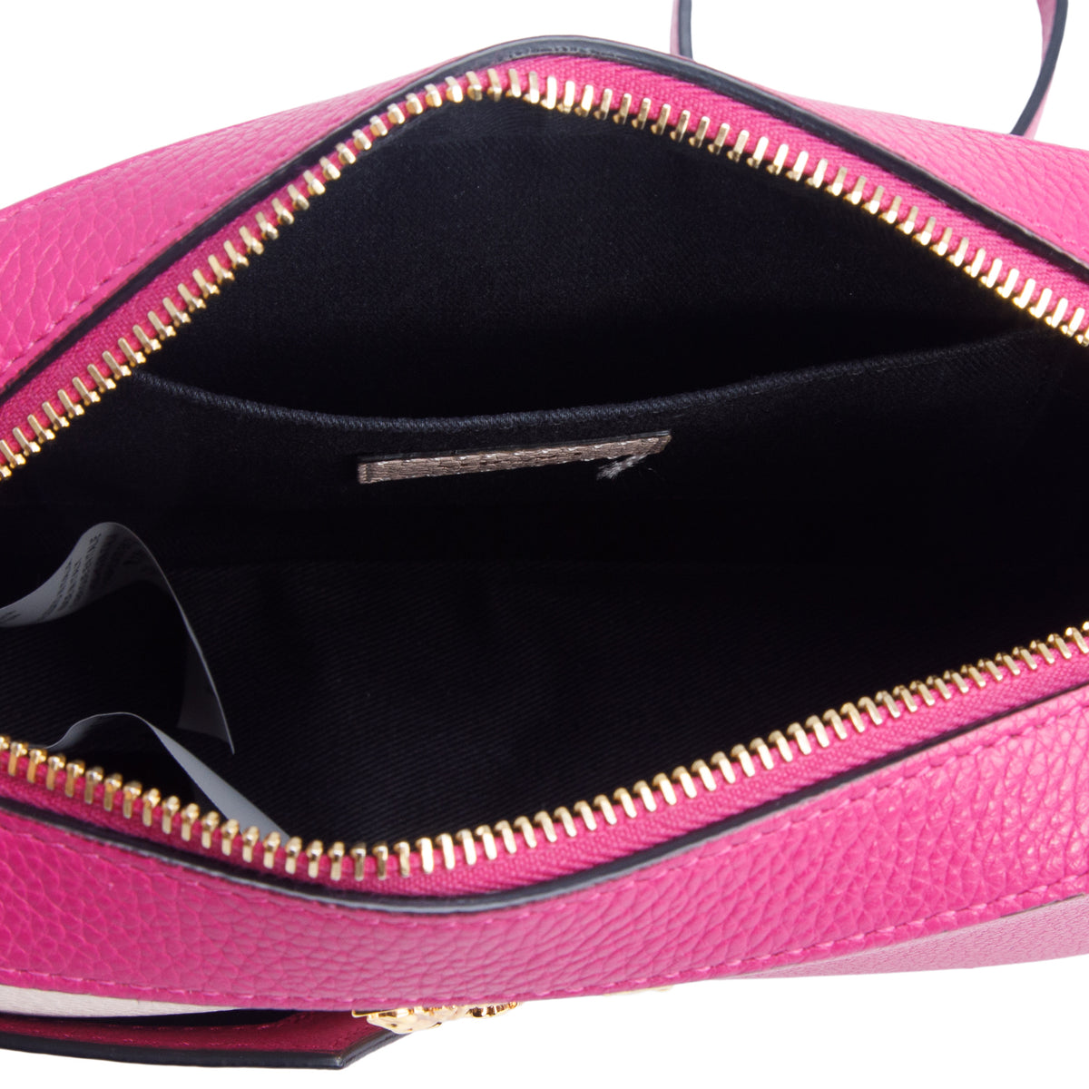 Versace Pink Grainy Calfskin Virtus Small Camera Bag