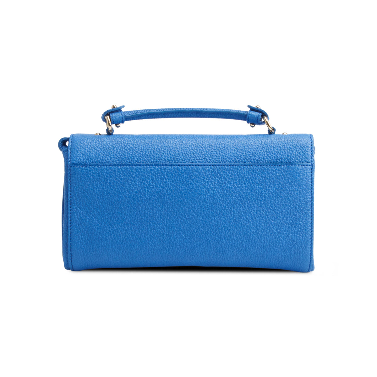 Ferragamo Blue Grained Calfskin Ably Crossbody Bag