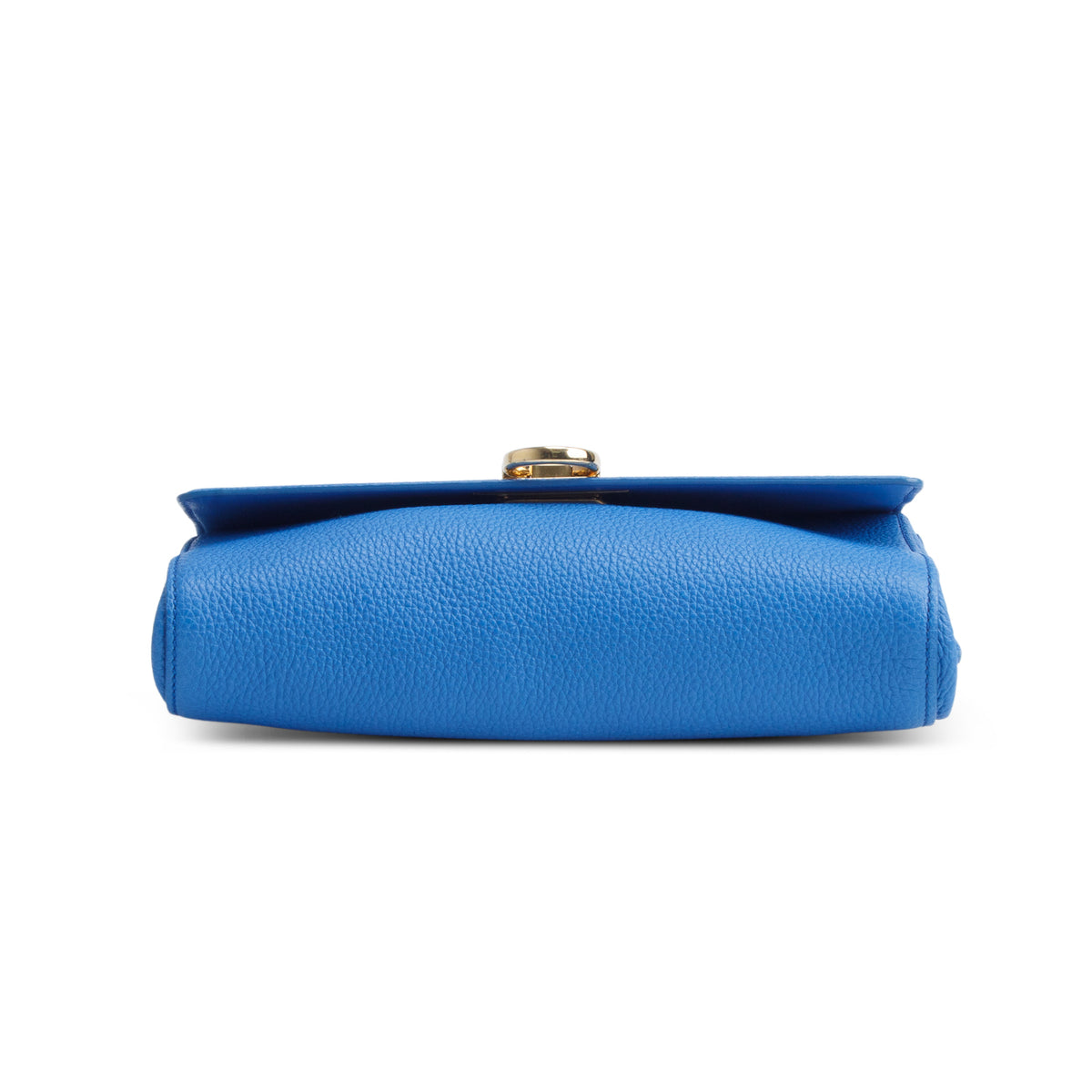 Ferragamo Blue Grained Calfskin Ably Crossbody Bag