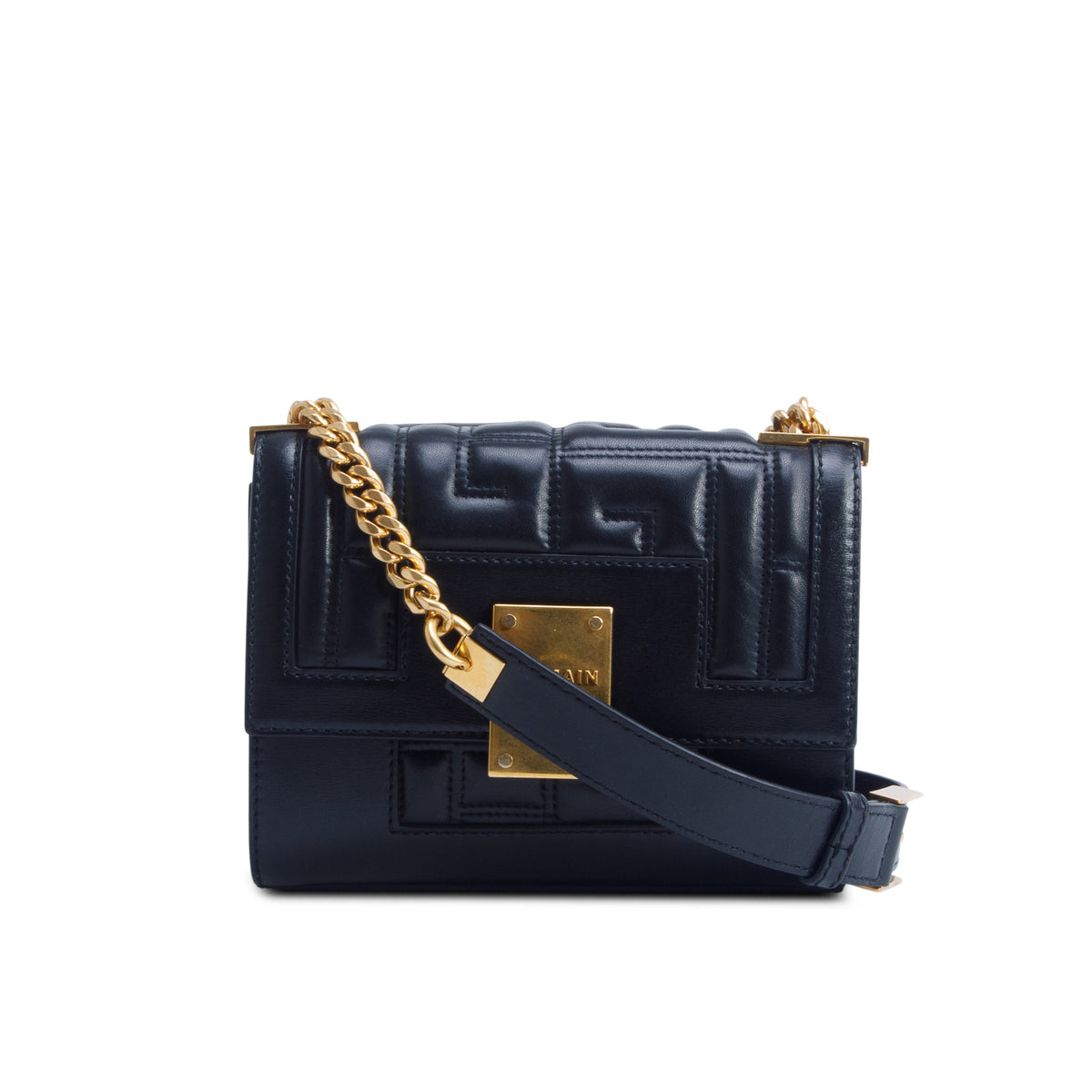 Balmain Black Soft Leather 1945 Small Bag