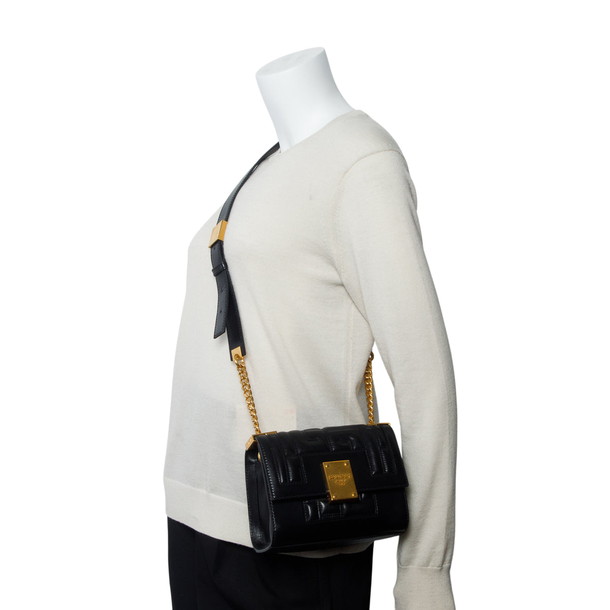 Balmain Black Soft Leather 1945 Small Bag
