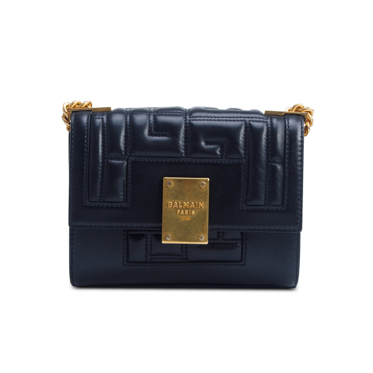 Balmain Black Soft Leather 1945 Small Bag