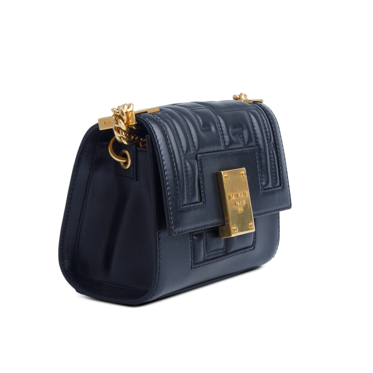 Balmain Black Soft Leather 1945 Small Bag