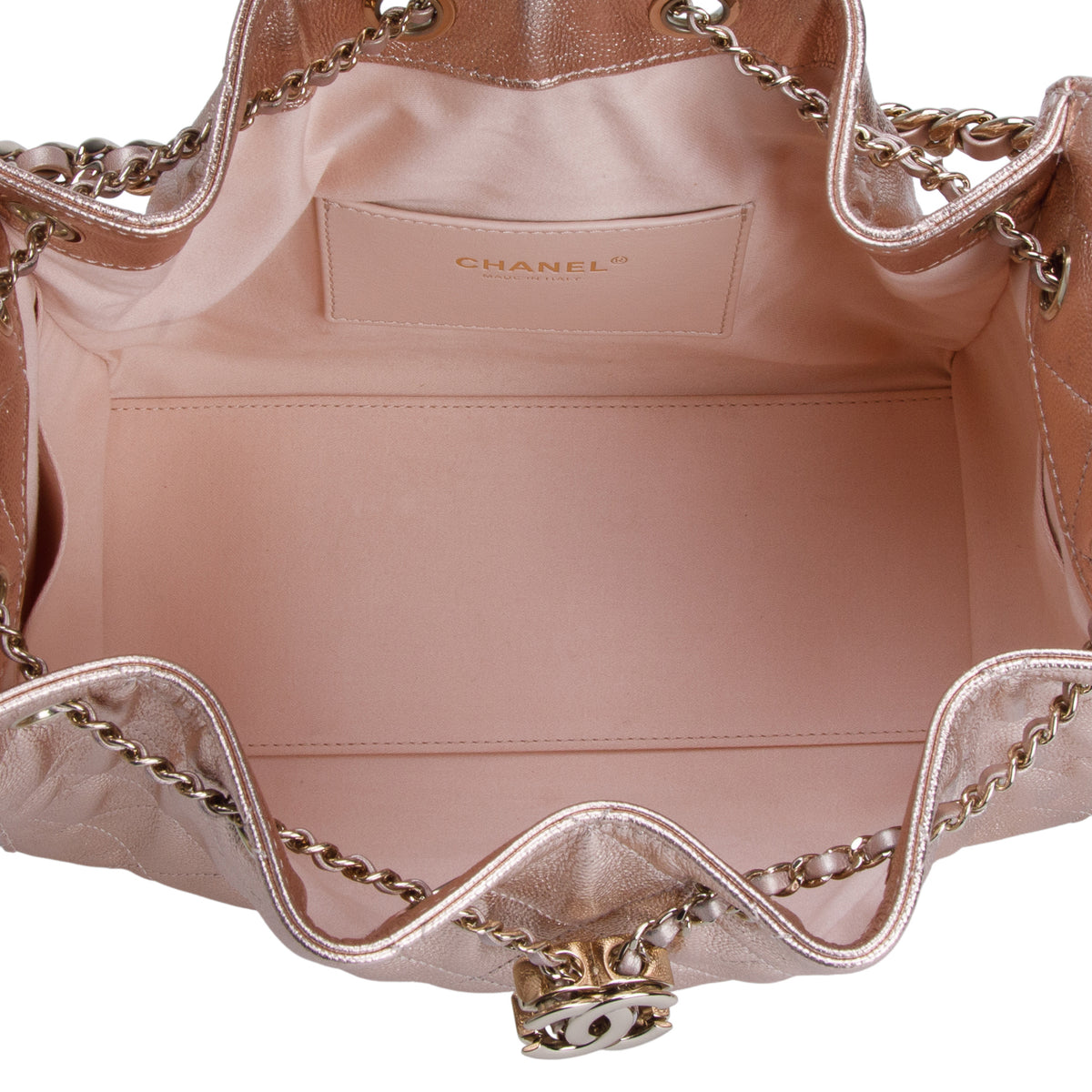 Chanel Pink Metallic Caviar Quilted Small Chanel 25 Handbag