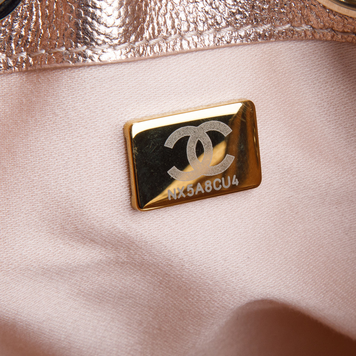 Chanel Pink Metallic Caviar Quilted Small Chanel 25 Handbag