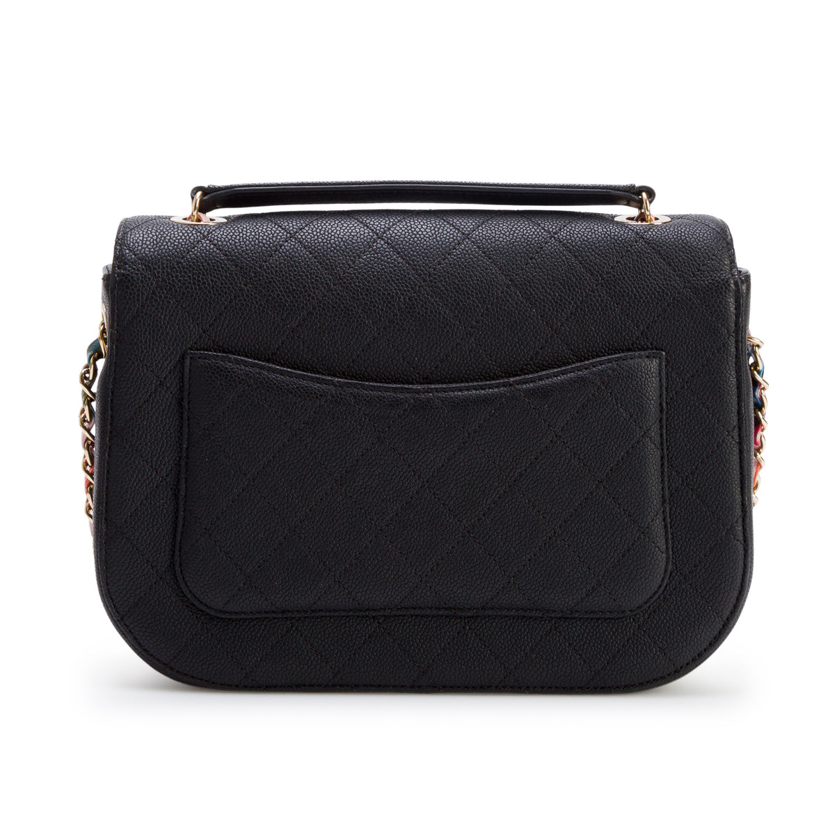 Chanel Black Caviar Quilted Leather Paris-Cuba Thread Around Flap Bag w/ Box & Authenticity Card