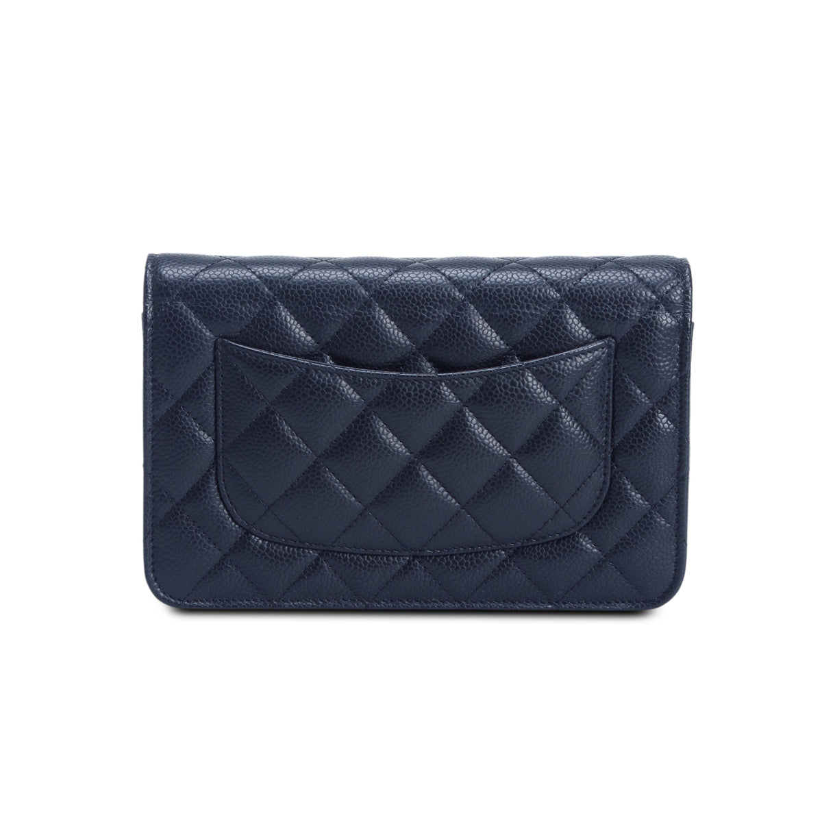 Chanel 2022 Black Caviar Quilted Classic Wallet on Chain w/ Box & Receipt